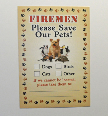 Fireman Save Our Pets Sticker