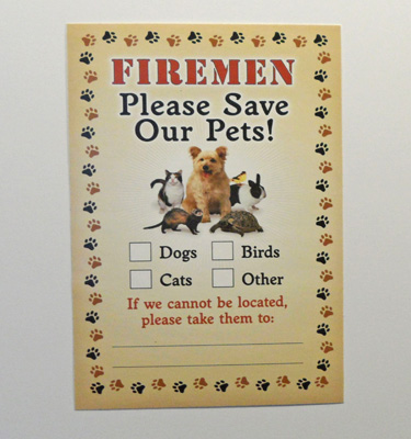 Fireman Save Our Pets Sticker Fireman Save Our Pets Sticker